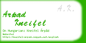 arpad kneifel business card